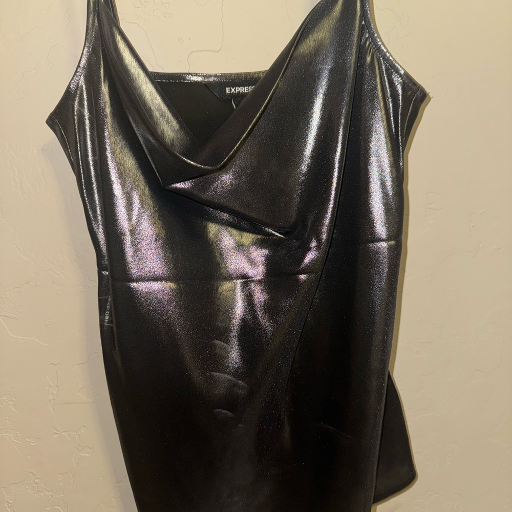 Express Shimmering Black Top